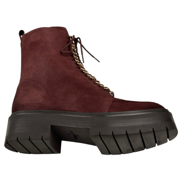 Sam Edelman Lovrin Platform Combat Boots Spiced Pecan Suede Womens 9.5M Zip New - Picture 6 of 12